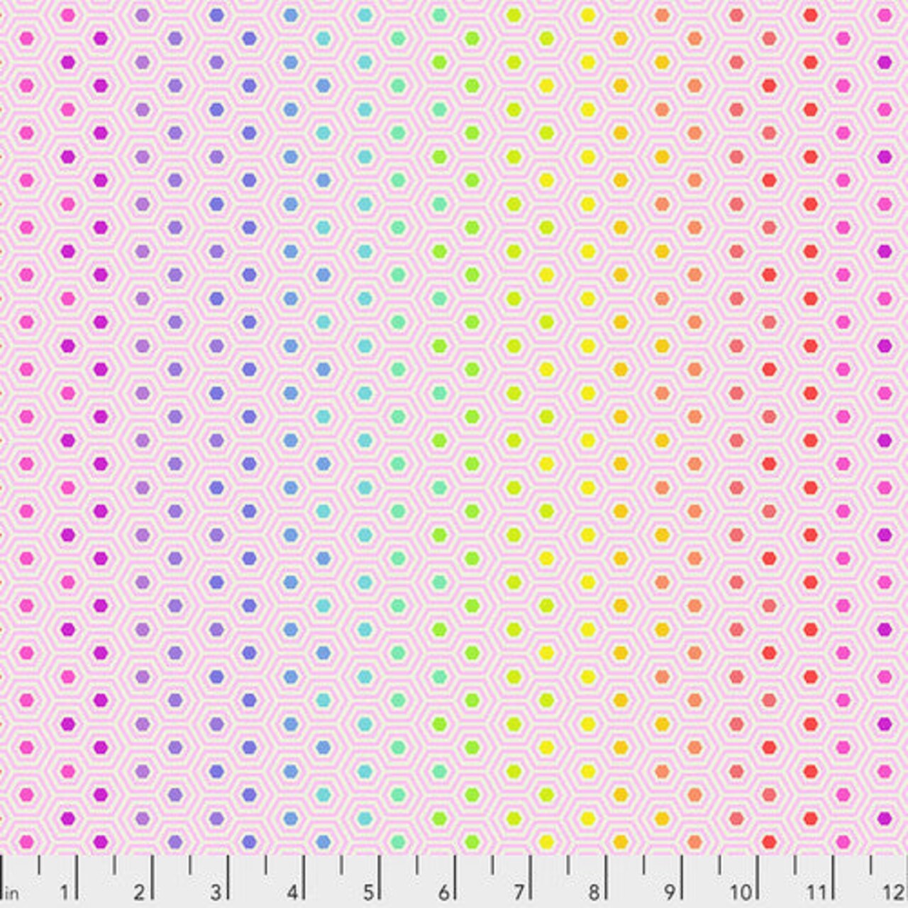 Fabric FreeSpirit Tula Pink Rainbow Shell Hexy by the Quarter Yard PWTP151.SHELL